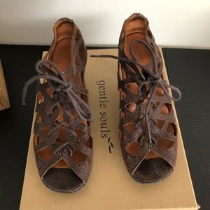Gentle Souls Brown Gladiator Heeled Sandal